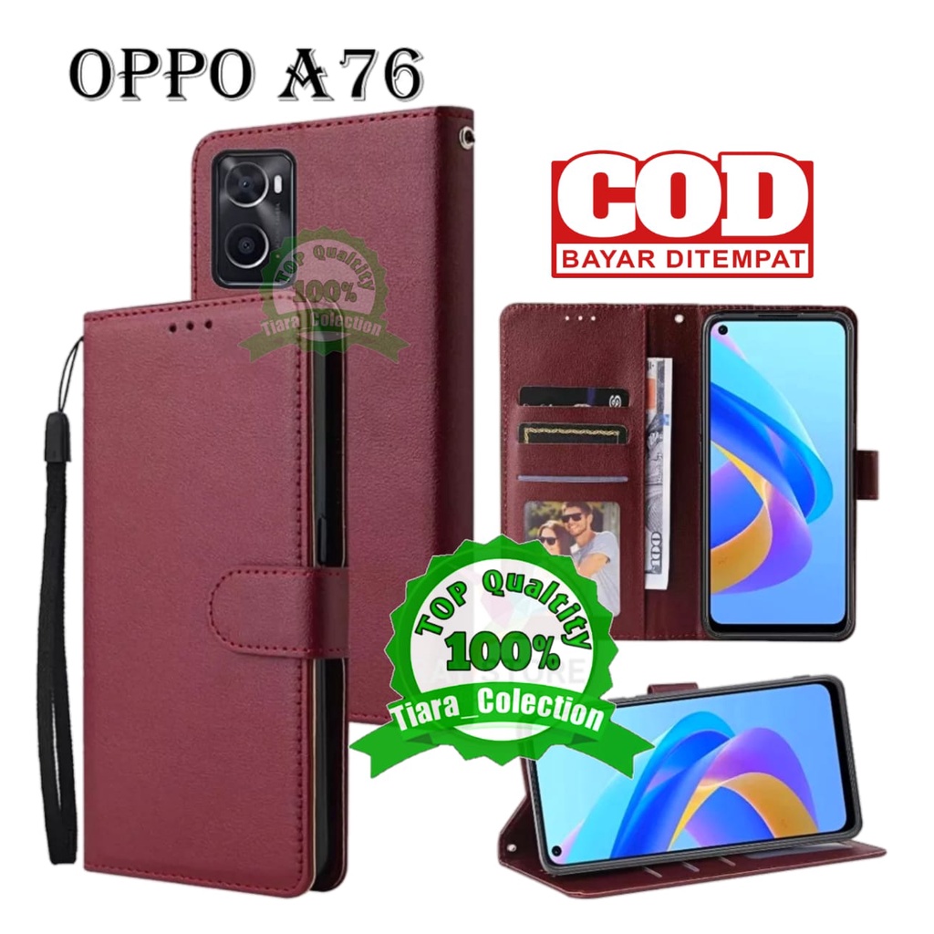 CASE FLIP OPPO A76 CASING HP / COVER HP UNTUK OPPO A76 LETAHER FLIP CASE DOMPET