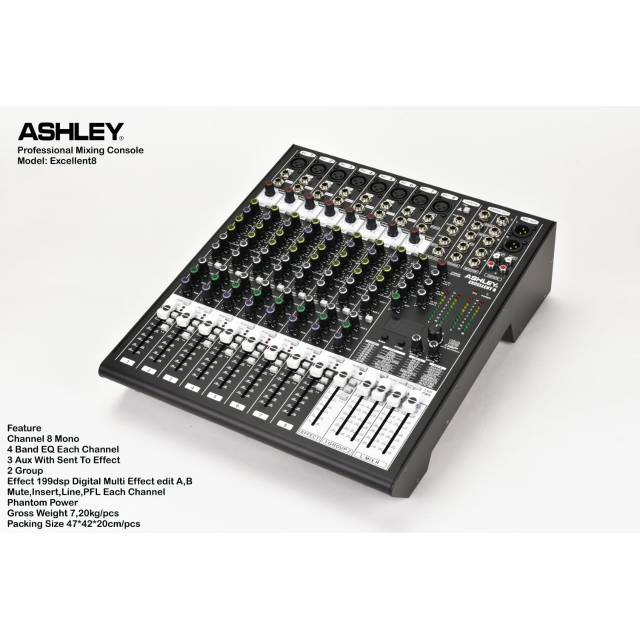 Mixer Audio 8 Channel ASHLEY Excellent 8 Original TERBAIK