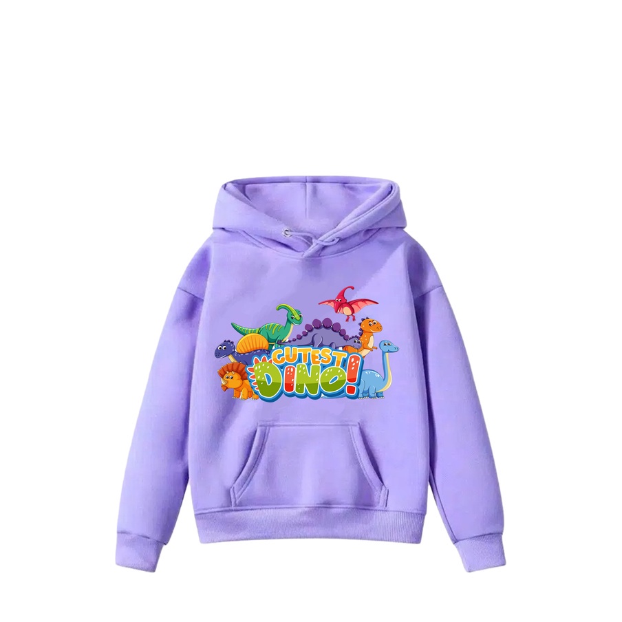 Sweater Anak Cutest Dino Hoodie Anak Fleece Usia 2 - 6 tahun