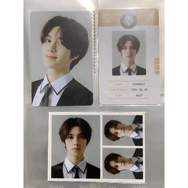 Back to School Kit 2021 WayV Hendery photocard ID card pc ID photo + BOOKMARK BM SET