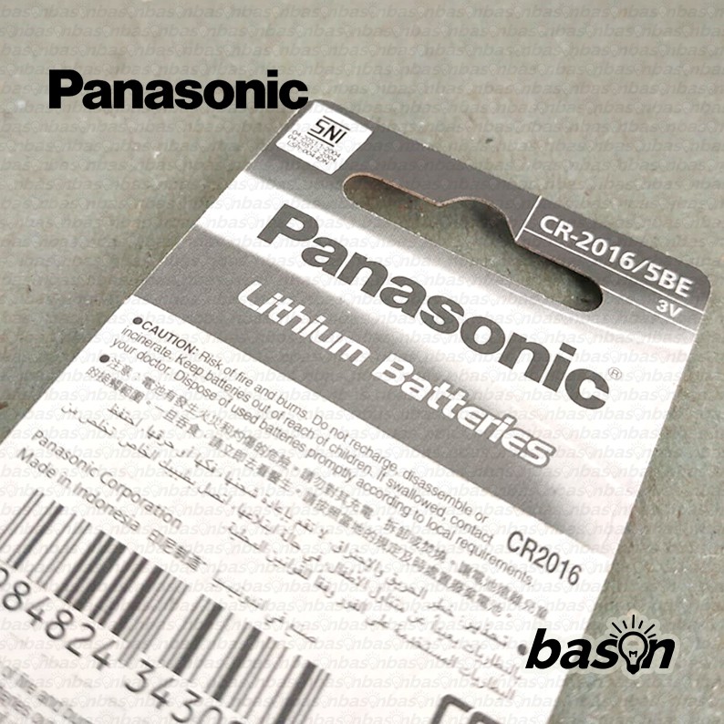 Baterai Panasonic CR2016 - Lithium Battery / Baterai Kancing isi 5 pcs