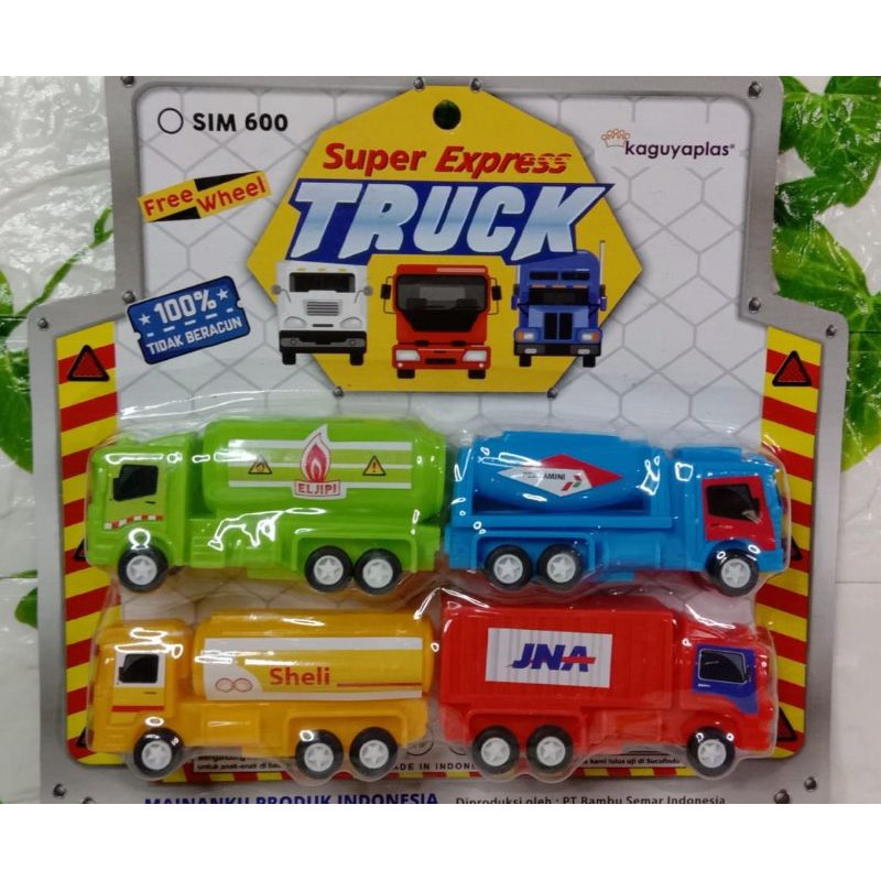 Mainan mobil truck set super express truck 4 pcs