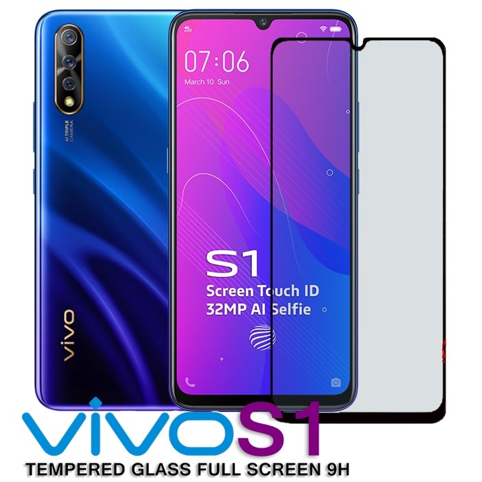 Tempered Glass 9D For Vivo S1 Tempered Glass Full Layar Full Cover Full Glue