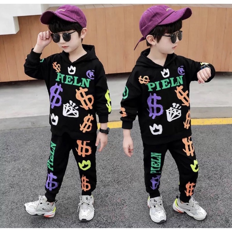 hodie anao setelan sweater anak laki laki dan perempuan motif 1-5 tahun grosir