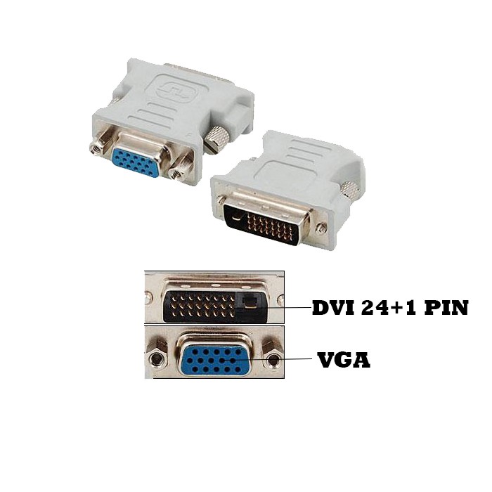 Converter DVI TO VGA 24+1Pin Baru