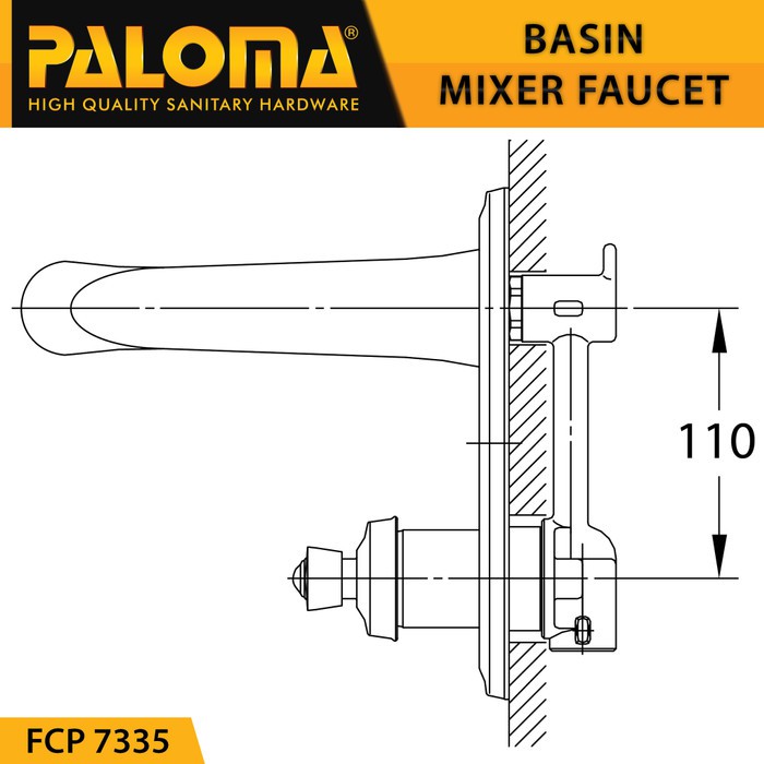 PALOMA FCP 7335 Keran Mixer Wastafel Cuci Tangan Panas Dingin Kran Air