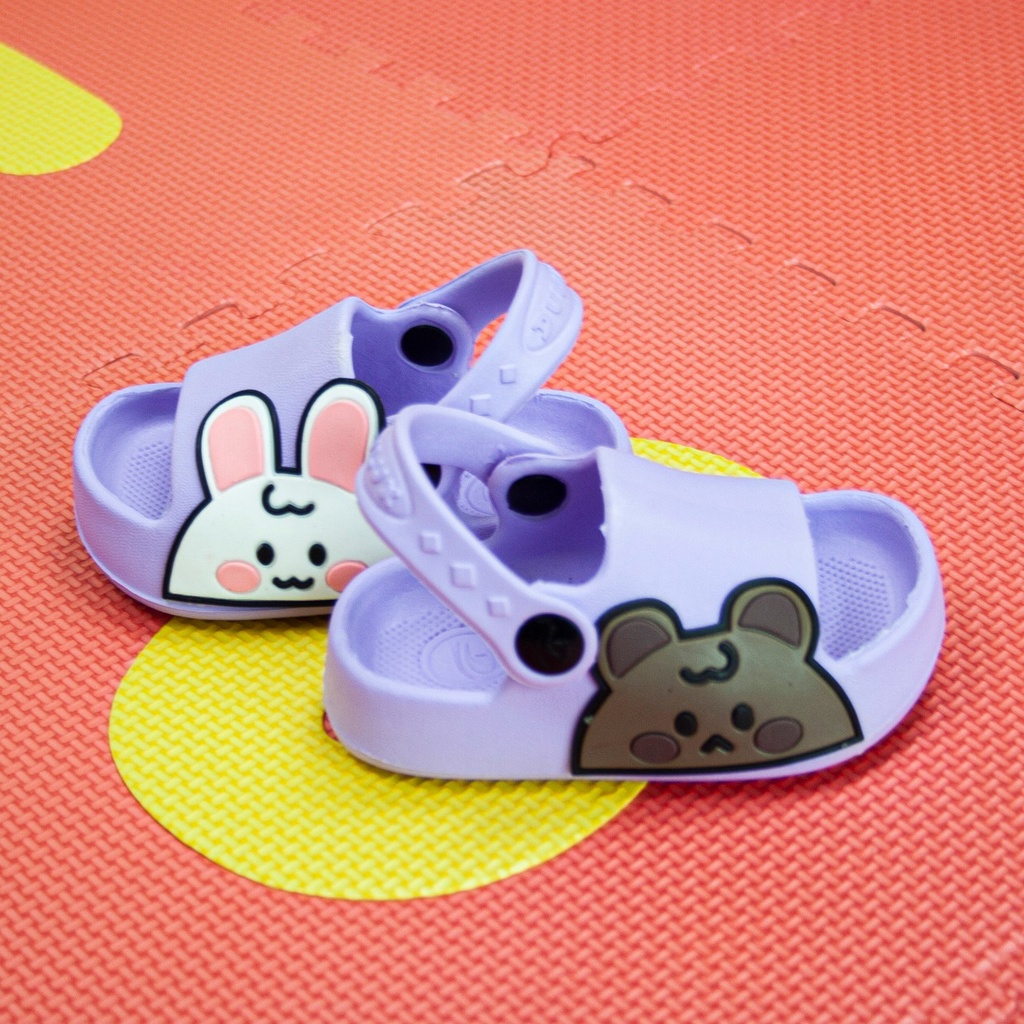 Sandal Let Anak Perempuan Karakter Bear &amp; Bunny Lucu (20-25) - Dulux 386