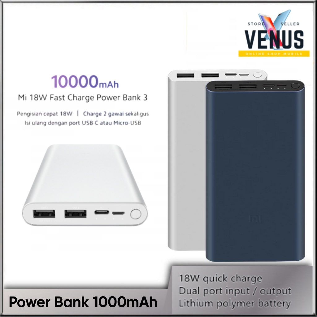 Mi Powerbank 10000mAh Generasi 3 Fast Charging - Powerbank 3