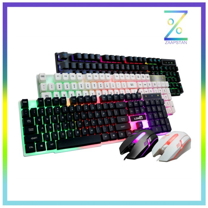 LDKAI 832 Gaming Keyboard LED with Mouse - Black