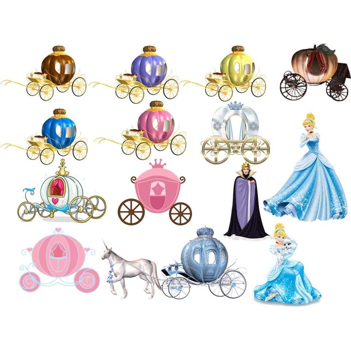 Kertas Cliparts - Cinderella Design (57pcs)