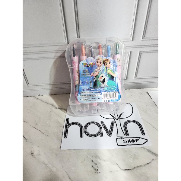 CRAYON PUTAR PENDEK MIKA 12WARNA/KRAYON PUTAR MIKA/ROLLING CRAYON MIKA-CrPUT MIKA FROZEN