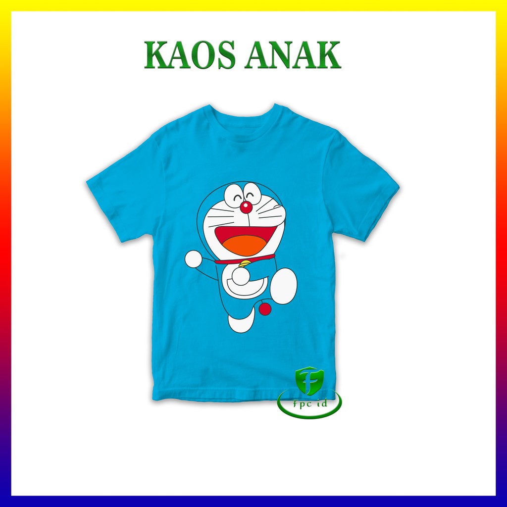 Kaos Doraemon Cotton Combed 30s Baju Anak Pakaian Murah Atasan Berkualitas