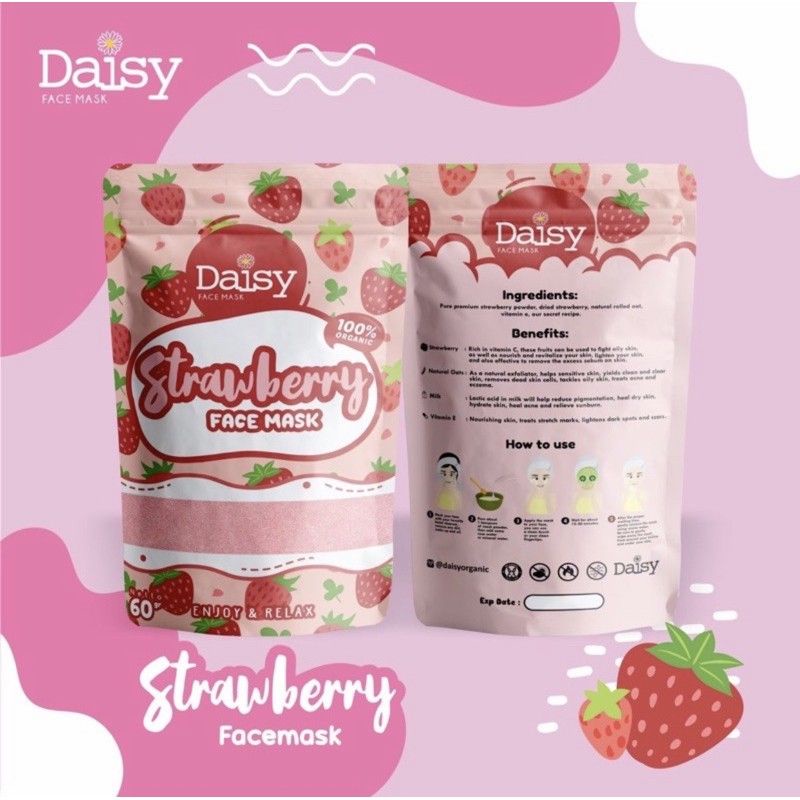 (INEED) (60gr ) Daisy Organic Full Size Face mask / masker wajah 60gr