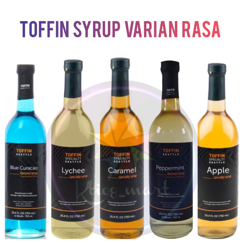 

Toffin Syrup 750ml - Blue Curacao/Lychee/Caramel/Peppermint/Apple/Sirup Botol Import/