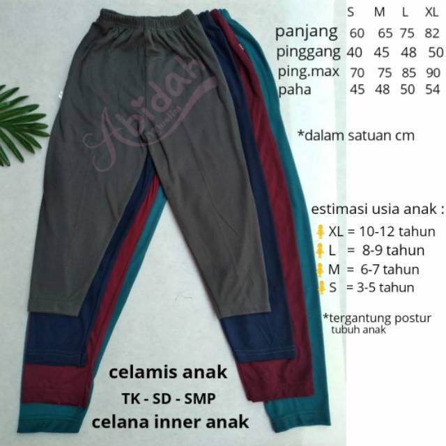 Legging Anak 3 - 12 Tahun/ Celamis Los Anak/ Celana Anak Panjang