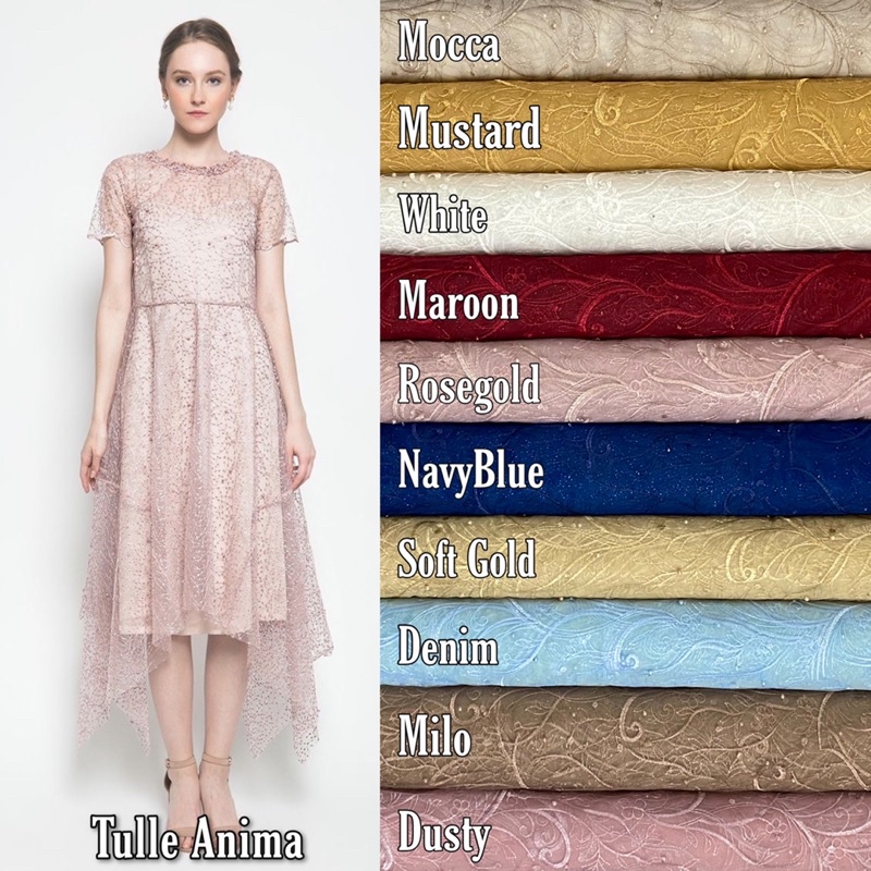 {PROMO} TILE “ANIMA” MUTIARA GLITTER PREMIUM QUALITY #2 BRIDESMAID TULLE LACE GOWN TERMURAH BRUKAT