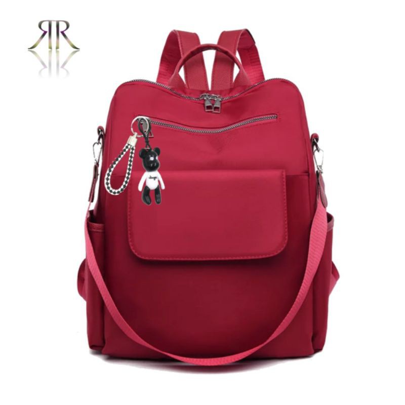 Tas Multifungsi Ransel Wanita Stylish Backpack Cewek Korean tas punggung Hitam Free gantungan