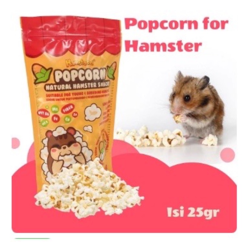 Hamsfood Popcorn 25gr Natural Hamster Snack Kernel Cemilan Sehat Roborovski Campbel Syrian Winter Wh