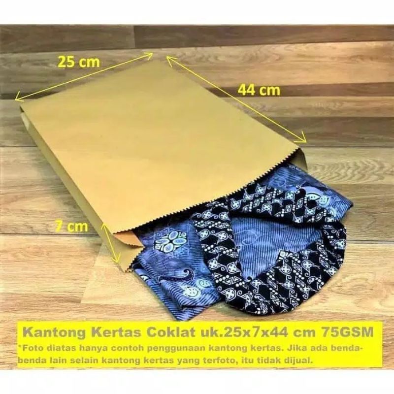 

50 PCS PAPER BAG 25x7x44 cm COKLAT POLOS/KANTONG KERTAS/BAJU/LUKISAN/SOUVENIR