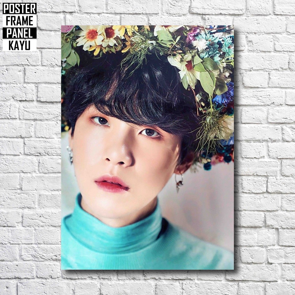 Poster BTS Suga World Tour Love Yourself In Seoul Frame Kayu Solid A4 SUG069