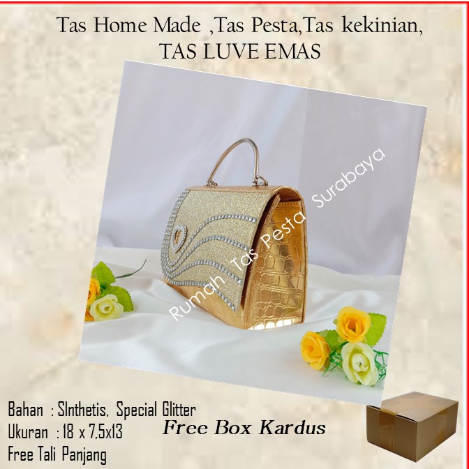 Tas Home Made ,Tas Pesta,Tas kekinian,TAS LUVE EMAS