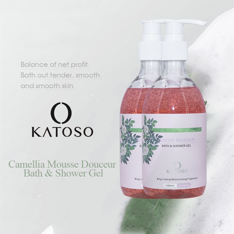 (BPOM) Katoso Camellia Mousse Douceur Bath &amp; Shower Gel Skincare  - 300ml