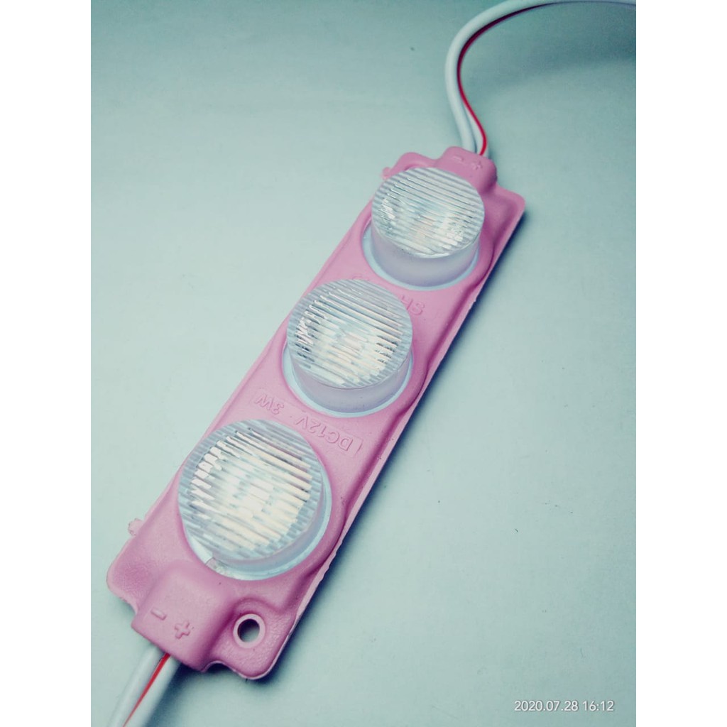 [DSP-9119] 3 LED MODUL 3030 3 MATA 3 WATT 12V TYPE 7520 MERAH MUDA