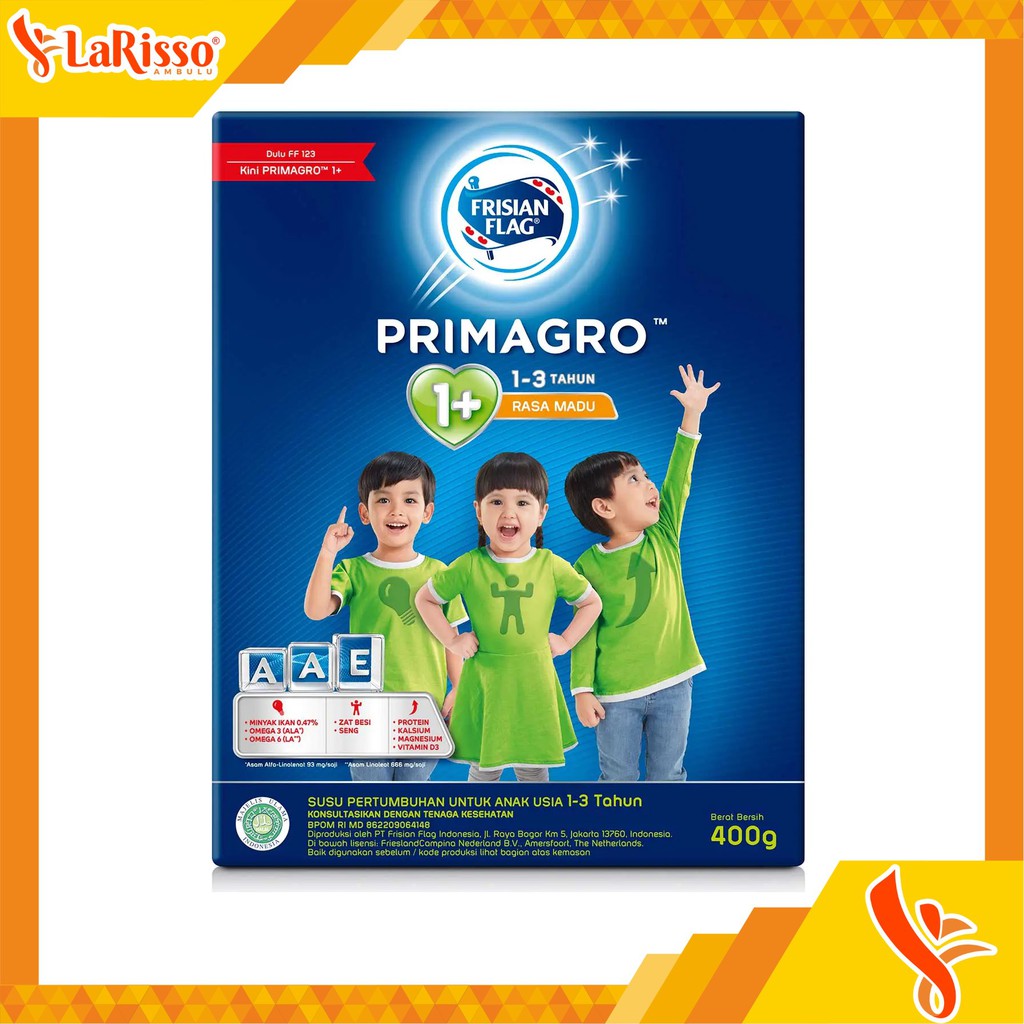 

SUSU FORMULA FRISIAN FLAG PRIMAGRO 1+ 400GR RASA MADU