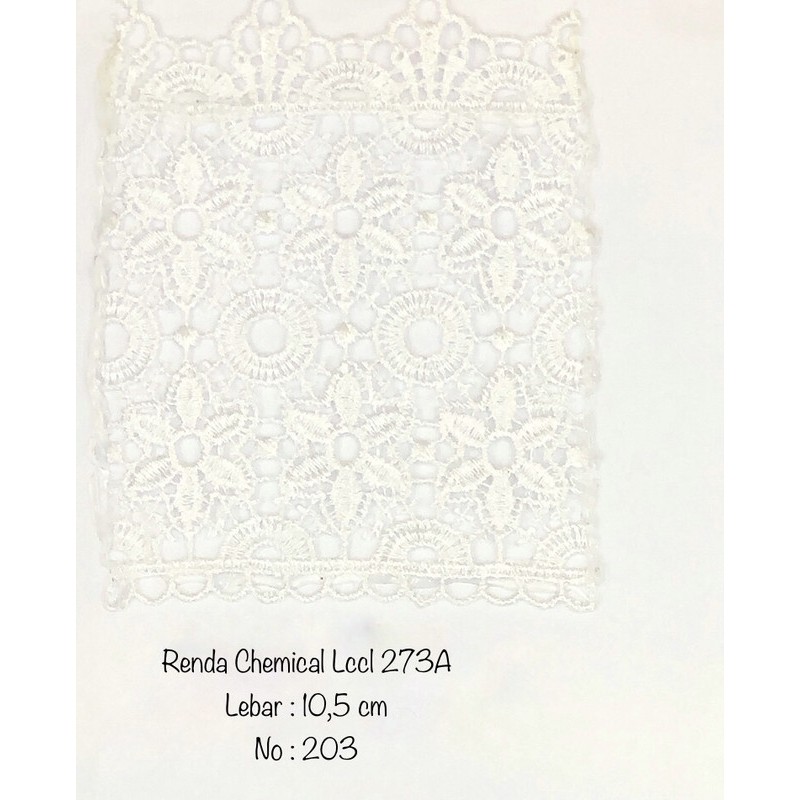 Renda Chemical Lccl 273 A, Renda Baju, Renda Bordir, Renda Giper, Renda Katun, Lebar 10,5 cm