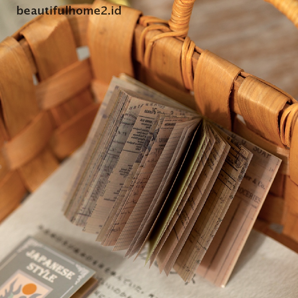 (Beautifulhome2.Id) 50 Pcs / Lot Buku Kertas Mini Motif Tulisan Untuk Dekorasi / Craft Diy