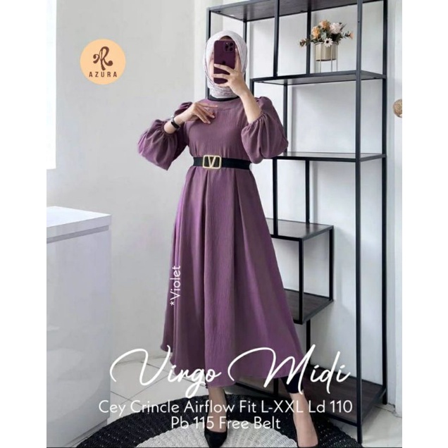 Virgo Midi Dress Free Belt Best Seller