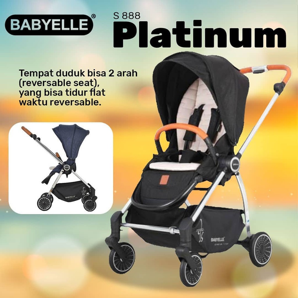 stroller BabyElle Platinum S 888 Black kereta dorong bayi babyelle