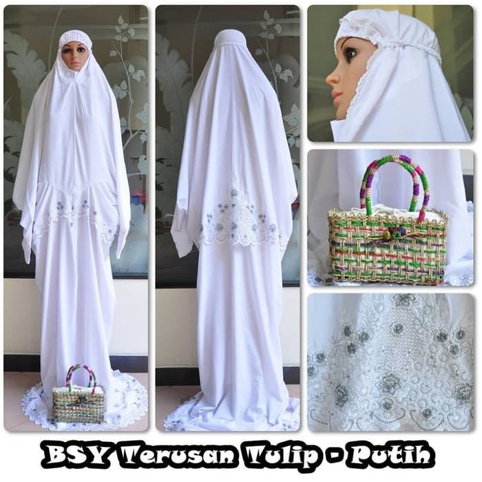 MUKENA BSY TERUSAN TULIP PUTIH