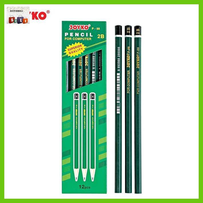

Silutala- Pencil / Pensil Joyko P-88/2B/12Pcs + Eraser Er-30W + Sharpener B-24 -Ori.