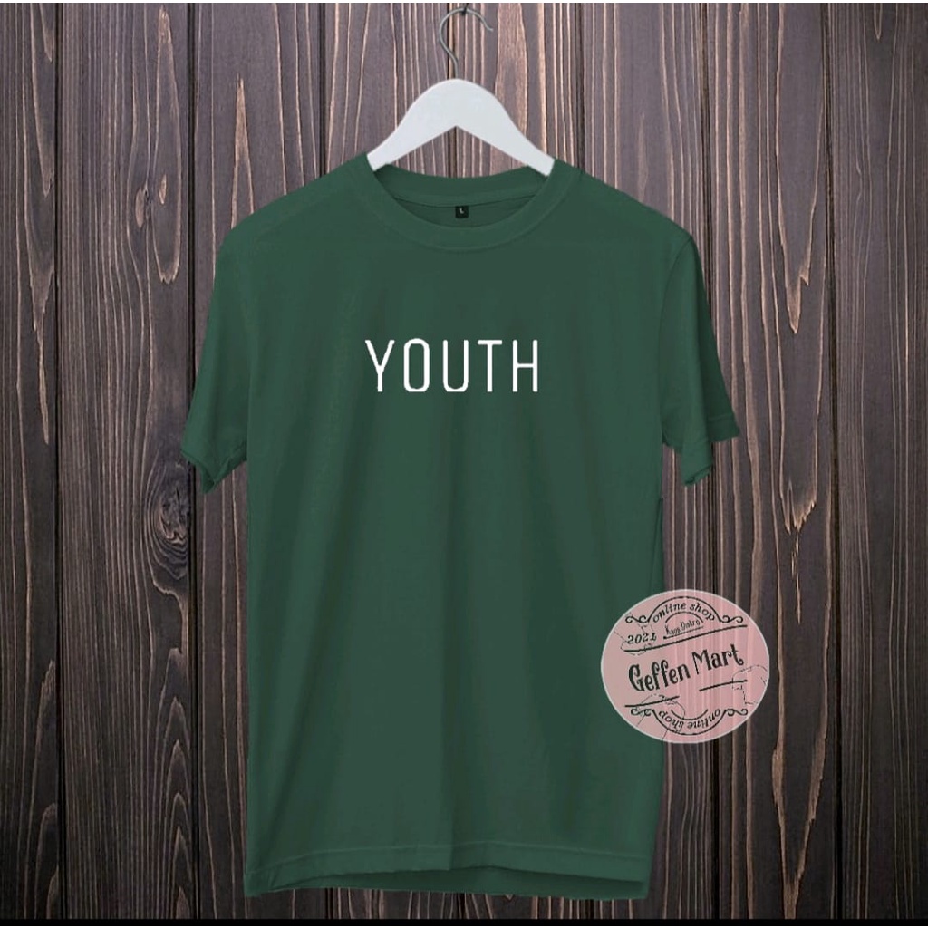 Kaos Distro Motif Youth / Baju Kaos Distro Oblong Pria Dan Wanita Murah / Atasan Pria Wanita Polos Keren