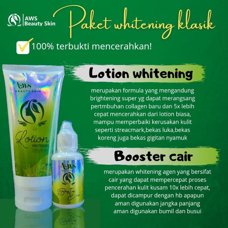 AWS BeautySkin Paket Whitening Klasik (Lotion+Booster Cair)