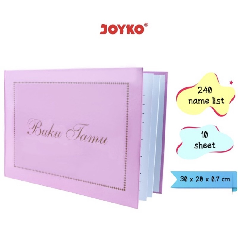 ( 1 Buku 10 Lembar ) JOYKO GUEST BOOK - BUKU TAMU DAFTAR UNDANGAN PINK BATIK MOTIF 240 - 320 UNDANGAN