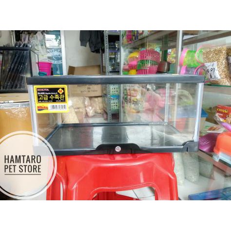 dijual terarium Aquarium Reptil / kura kura ukuran M plus tutup unggulan