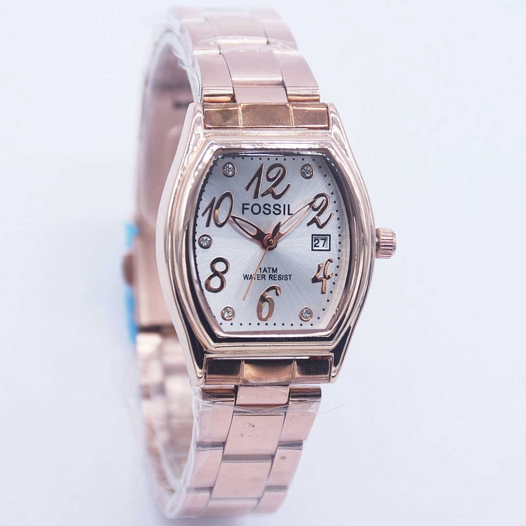 Jam Tangan Wanita Fashion L8704G Tali Rantai Tanggal Aktif Free Box &amp; Baterai