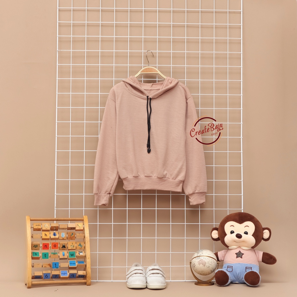 JAKET HOODIE ANAK UNISEX POLOS CREAM BABYTERRY LENGAN PANJANG FASHION TERMURAH JAKET ANAK POLOS