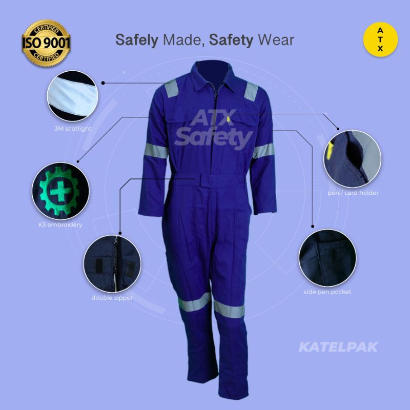 Wearpack Baju Safety Katelpak Coverall Terusan  Jumpsuit Benhur ATX