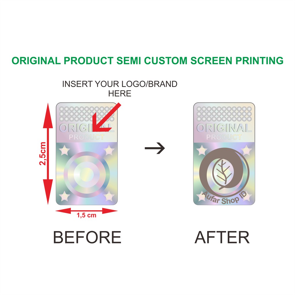 

Stiker Hologram ORIGINAL PRODUCT Silver Semi Custom