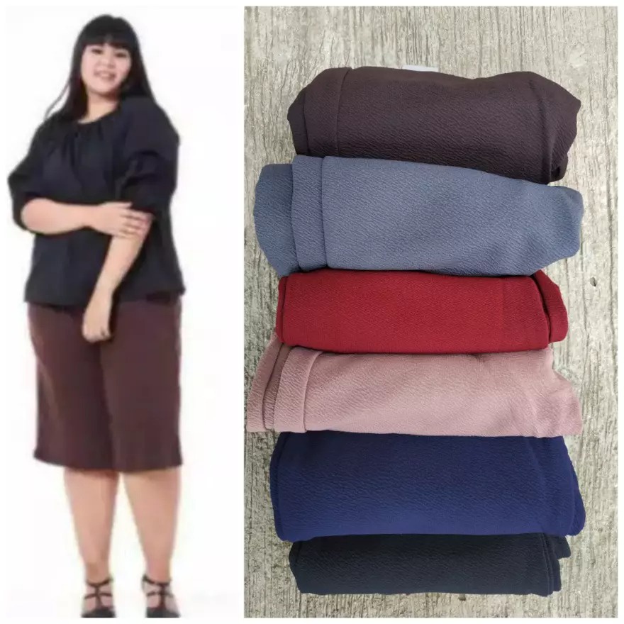 CELANA KULOT WANITA JUMBO BIG SIZE XXL - Celana Pendek Polos Dewasa Murah