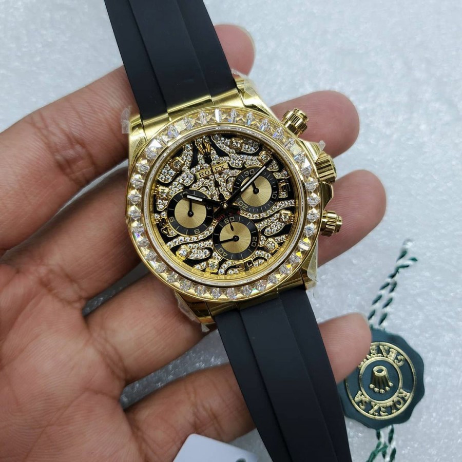 Best Seller Rolex Daytona Gold Diamond 116588 Eye Of The Tiger JHF Best Clone 1:1 Garansi 1th