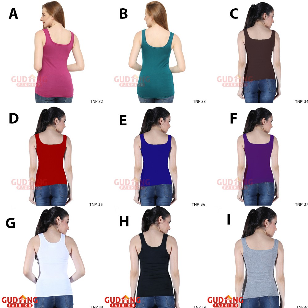 Tank Top Spandek Tali Besar Dalaman Wanita - Banyak Pilihan Warna (COMB)