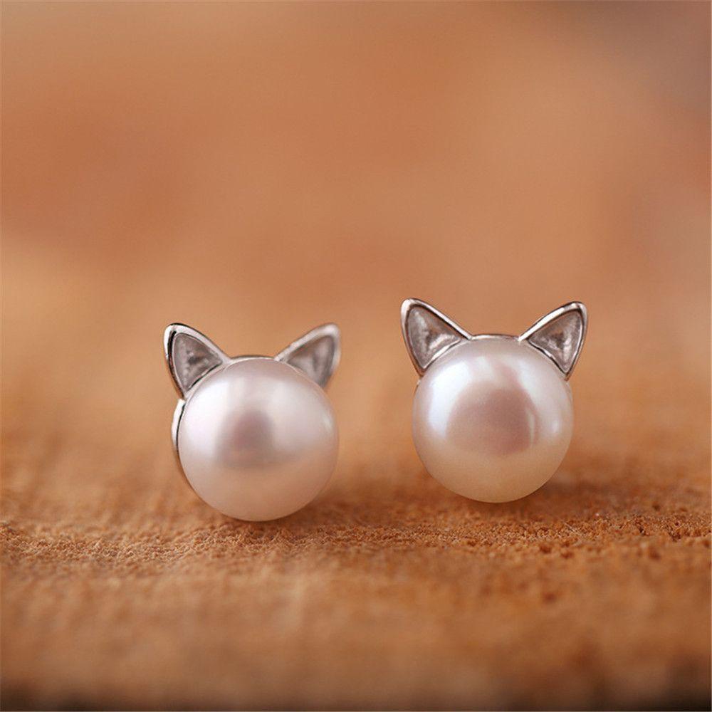 Lily Pearl Stud Earrings Hadiah Gadis Baru Fashion Wanita Perhiasan