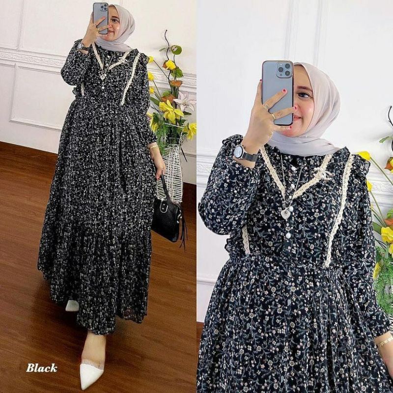 Tiara Dress Fashion Muslim Wanita / Gamis Kondangan / Gamis Pesta