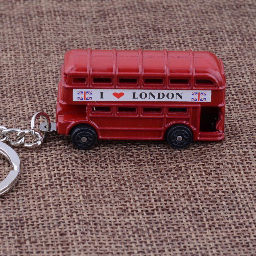 Augustina 1pc Gantungan Kunci Bentuk Bus Merah Tulisan I Love London