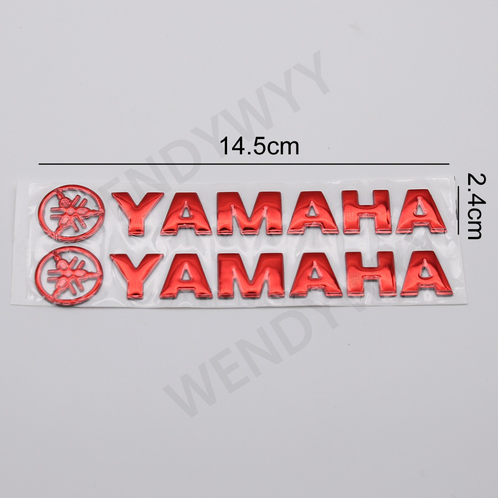 2pcs Stiker Emblem 3D Bahan Karet Lembut Warna Gold / Silver / Merah Untuk Motor Yamaha