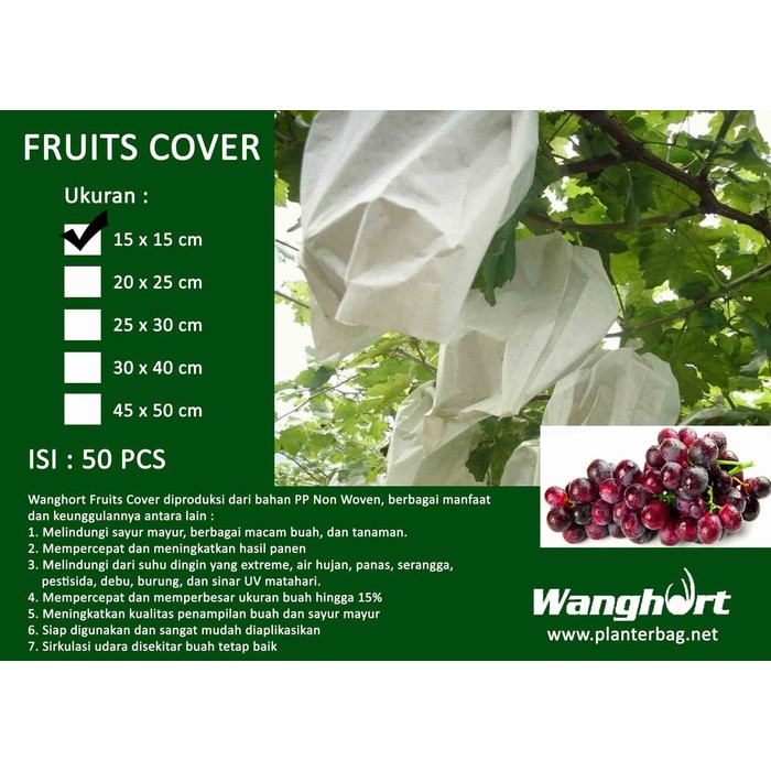 1 pack 50 pcs Fruit Cover 15X15 Cm u pembungkus buah pada bibit tanaman APEL , JERUK dll-2